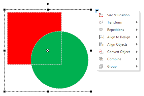 menu contextual en software de bordado