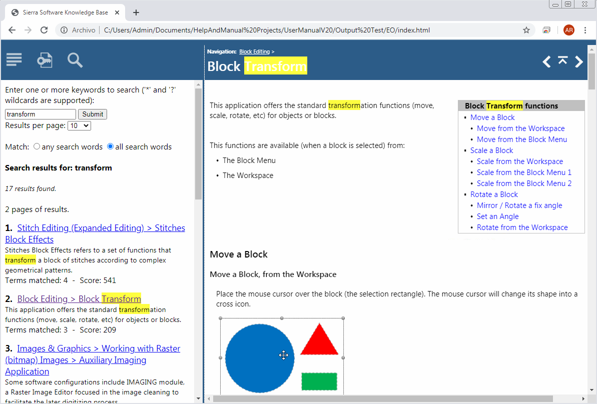 buscador en manual de software de bordado