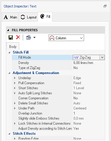 Fill Properties