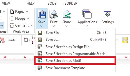 SaveSelectionAsMotif